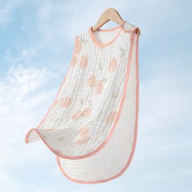 Cotton Gauze Sleeveless Vest Newborn Children's Sleeping Bag (Option: Peach style4-M)