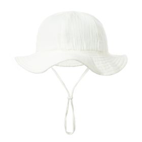Baby Cotton Basin Bucket Hat (Option: White-Suitable For 0to12 Months Baby)