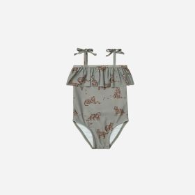 Children's One Piece Swimsuit Hot Spring (Option: Dark Grey Tiger-90cm)