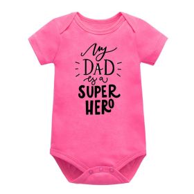 Baby Triangle Jumpsuit Casual Onesie Romper (Option: Pink Hot Love Dad-9m)