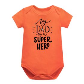 Baby Triangle Jumpsuit Casual Onesie Romper (Option: Orange Hot Love Dad-3M)
