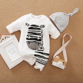Jumpsuit Spring And Autumn Hooded Baby (Option: LTY336 Zebra-66cm)