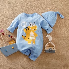 Jumpsuit Spring And Autumn Hooded Baby (Option: LT121S122 Yellow Dinosaur-59cm)