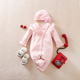 Jumpsuit Spring And Autumn Hooded Baby (Option: LTY351 1 Pink 59 80-59cm)