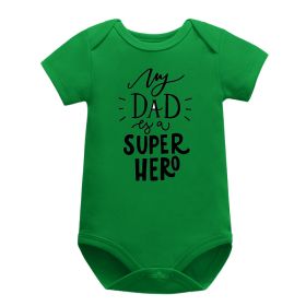 Baby Triangle Jumpsuit Casual Onesie Romper (Option: Green Hot Love Dad-3M)