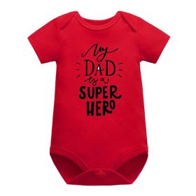 Baby Triangle Jumpsuit Casual Onesie Romper (Option: Red Hot Love Dad-3M)