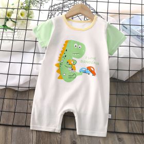Baby Boy Thin Women's Short-sleeved Jumpsuit Romper (Option: Dinosaur Trolley-90cm)