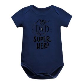 Baby Triangle Jumpsuit Casual Onesie Romper (Option: Colorful Blue Hot Love Dad-3M)