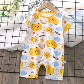 Baby Boy Thin Women's Short-sleeved Jumpsuit Romper (Option: Sun Bear-66cm)