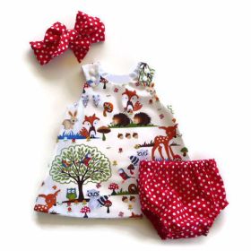 Baby Girl Animal Skirt Suit (Option: Red-80cm)