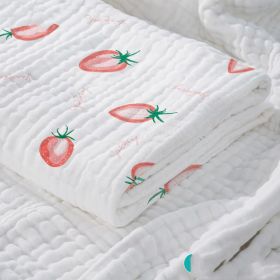 Baby Cotton Super Soft Absorbent Gauze Bath Towel (Option: Strawberry-110x140cm)