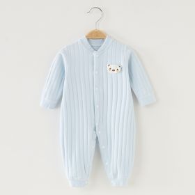 Baby Onesies Warm Men's And Women's Boneless Pajamas (Option: Blue-80cm)