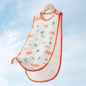 Cotton Gauze Sleeveless Vest Newborn Children's Sleeping Bag (Option: Tropical jungle4-L)