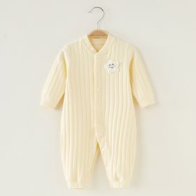 Baby Onesies Warm Men's And Women's Boneless Pajamas (Option: Yellow-66cm)