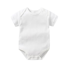 Baby Short Sleeve Triangle Cotton Bottoming Wrap Fart Jumpsuit (Option: White-9M)