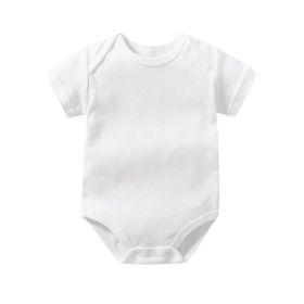 Baby Short Sleeve Triangle Cotton Bottoming Wrap Fart Jumpsuit (Option: White-3M)