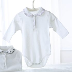 Baby Girl's Pure Cotton Lapel Triangle Romper (Option: Light Purple-73cm)
