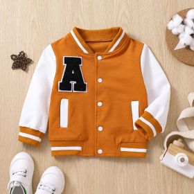 Children's Fall Jacket Baseball Uniform (Option: orange-90cm)