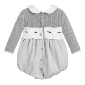 Children's Clothing Baby Romper Gray Sweater Splicing (Option: Grey-66cm)