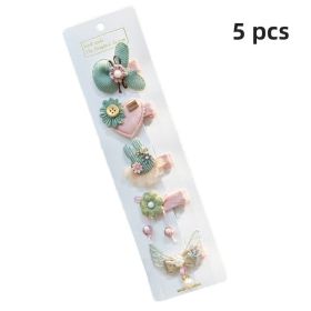 5 /10/14Pcs/Set Cute Bowknot Baby Girl Hair Clips Korean Flower Children Sides Barrettes Baby Hair Accessories (Color: C- 2)