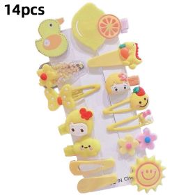 5 /10/14Pcs/Set Cute Bowknot Baby Girl Hair Clips Korean Flower Children Sides Barrettes Baby Hair Accessories (Color: B- 5)