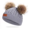 Cute Double Wool Pompom Baby Hat Children Cap Warm Autumn Winter Hats For Kids Boys Girls Knitted Warmer Beanie Caps Bonnet