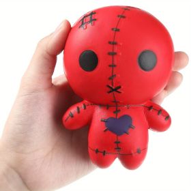 1pc, Mexican Day Of The Dead Squishy Slow Rebound Ghost Doll, Halloween Whole Person Toys, Squeeze Vent PU Simulation Toys, Creative Small Gift, Holid (Color: Red)