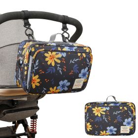 Waterproof baby print stroller bag storage hanging bag diaper bag mother and baby mommy bag (select: Mommy Bag-Yellow flowers)
