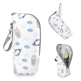 Convenient bottle bag aluminum mold insulation mommy bag accessories (select: Bottle bag-Penguin pattern)