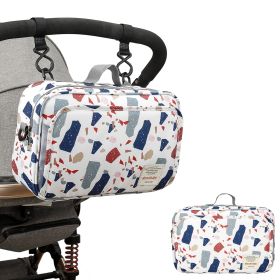 Waterproof baby print stroller bag storage hanging bag diaper bag mother and baby mommy bag (select: Mommy Bag-Colorful Stone)