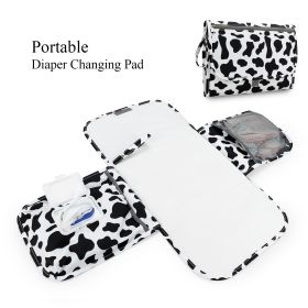 Baby changing diaper pad mother and baby travel portable waterproof diaper pad multifunctional wet wipes bag mommy bag accessories (select: Diaper pads-milk pattern)