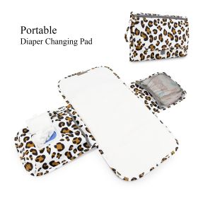 Baby changing diaper pad mother and baby travel portable waterproof diaper pad multifunctional wet wipes bag mommy bag accessories (select: Diaper pads-Leopard print)
