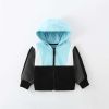 Baby Boy Color Matching Pattern Zipper Cotton Coat In Autumn