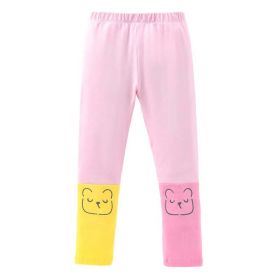 Baby Girl Car Patched & Dot Graphic Long Hoodie Combo Leggings 1 Pieces Sets (Color: Pink, Size/Age: 120 (5-7Y))