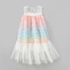 Baby Girl Colorful Lace Pattern Patchwork Design Sleeveless Vest Dress