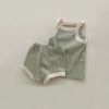 Baby Girl Solid Color Thin Style Pure Cotton Vest Combo Shorts 2 Pieces Sets Home Clothes