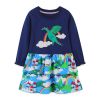 Baby Girl Cartoon Embroidered Pattern Loose Cotton Dress