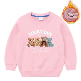 Baby Cute Bear Pattern Crewneck Cotton Hoodies In Autumn (Color: Pink, Size/Age: 140 (8-10Y))