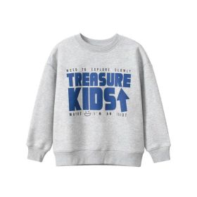 Children Slogan Pattern Autumn Latest Fashion Hoodie (Color: Grey, Size/Age: 140 (8-10Y))