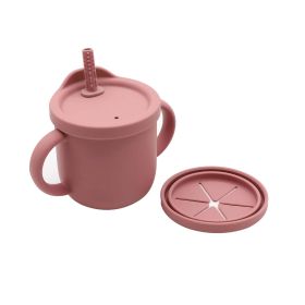 Baby Anti-Drop And Anti-Spill Binaural Learning Drinking Cup (Color: Pink, Size/Age: Average Size (0-8Y))
