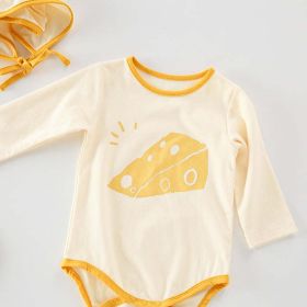 Baby 1pcs Cartoon Graphic Soft Cotton Long Sleeves Bodysuit With Hats (Color: Yellow, Size/Age: 73 (6-9M))