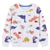 Baby Boy 1pcs Cartoon Dinosaur & Rainbow Pattern O-Neck Pullover Hoodies