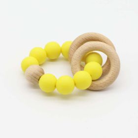 Baby Multicolor Chewable Teether Chain Soothing Chain (Color: Light Yellow, Size/Age: Average Size (0-8Y))