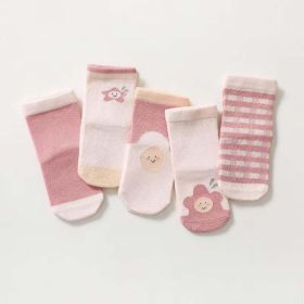 Tube Socks 1Lot=5pairs (Color: Pink, Size/Age: L (3-5Y))