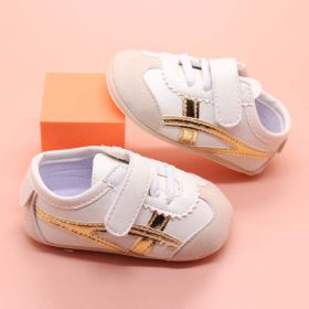 Baby Breathable Soft Sole Design Wear-Resistant Toddler Shoes (Color: Gold, Size/Age: Insole Length 13.00 cm)