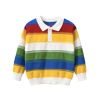 Baby Boy Colorful Striped Pattern Polo Neck Pullover Knitwear