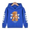 Baby Boy Slogan And Bear Print Pattern Long Sleeve Hoodie With Hat