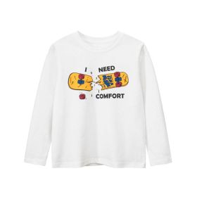 Baby Boy And Girl Print Pattern Autumn New Style Tops (Color: White, Size/Age: 140 (8-10Y))