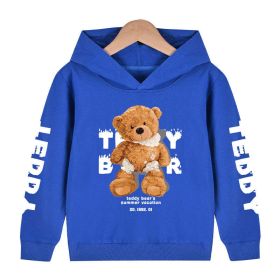 Baby Boy Slogan And Bear Print Pattern Long Sleeve Hoodie With Hat (Color: White, Size/Age: 120 (5-7Y))