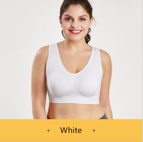 Sports Bra No Steel Ring Chest Wrap No Trace Female Underwear Beauty Yoga Back Shockproof (Color: White, size: XL)